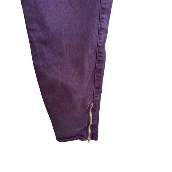 Just Black Women’s Mid Rise Slim Leg Dark Purple Denim Jean Zippered Leg Size 29 - Picture 3 of 9